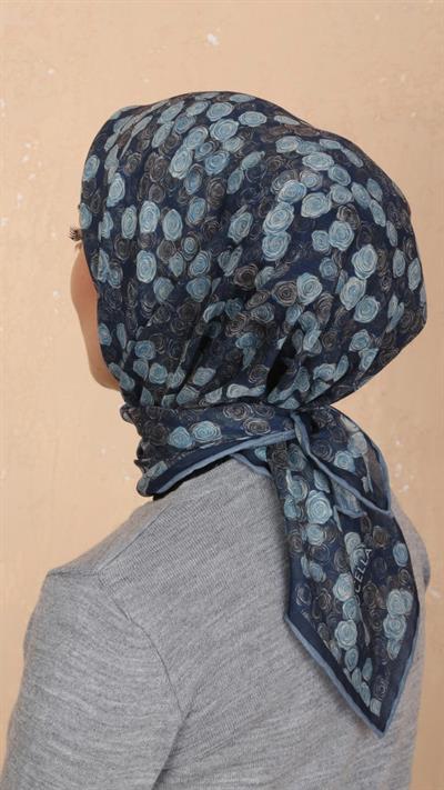 Locella Soft Pamuk Eşarp Koyu Mavi-10