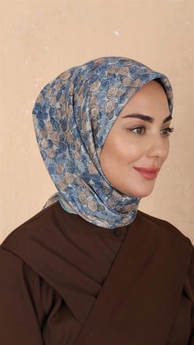 Locella Soft Pamuk Eşarp Mavi-8