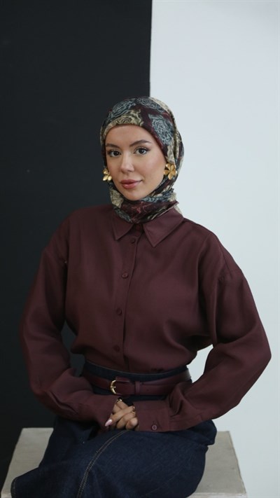 Locella Soft Pamuk Eşarp Bordo