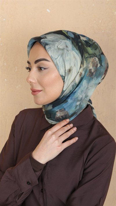 Locella Soft Pamuk Eşarp Petrol