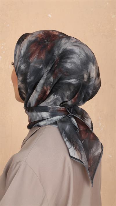 Locella Soft Pamuk Eşarp Siyah Kahve-9