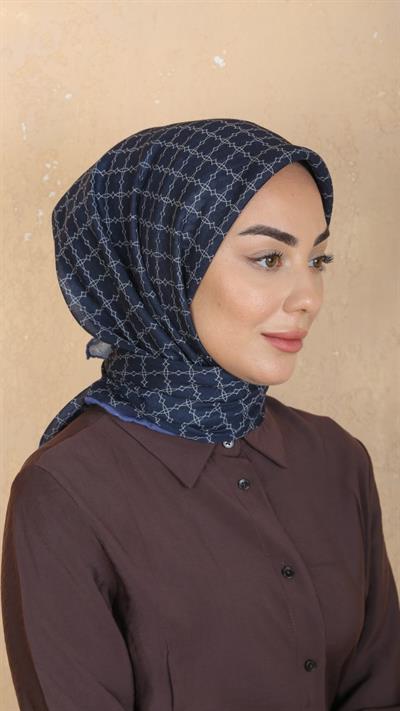 Locella Soft Pamuk Eşarp Lacivert