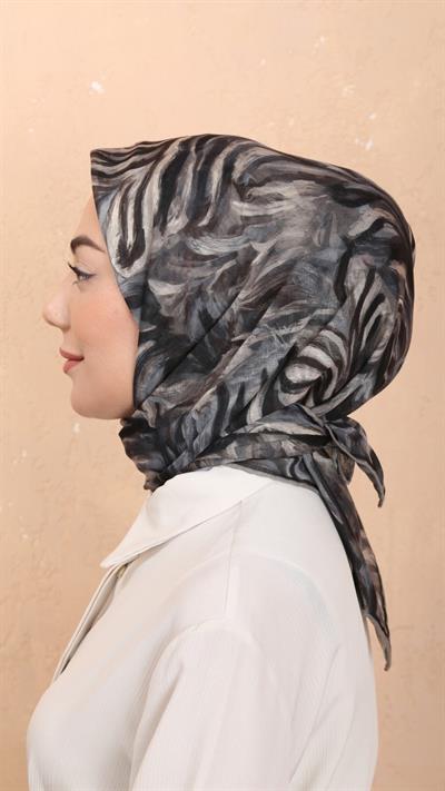 Locella Soft Pamuk Eşarp Siyah Gri