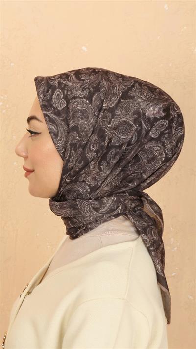 Locella Soft Pamuk Eşarp Kahve-6