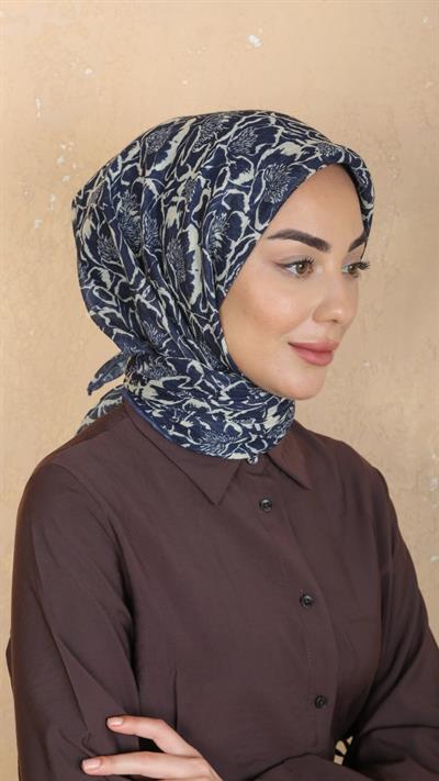 Locella Soft Pamuk Eşarp Lacivert