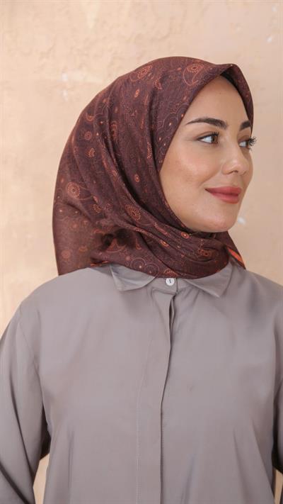 Locella Soft Pamuk Eşarp Kahve-19