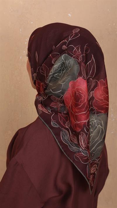 Locella Soft Pamuk Eşarp Bordo