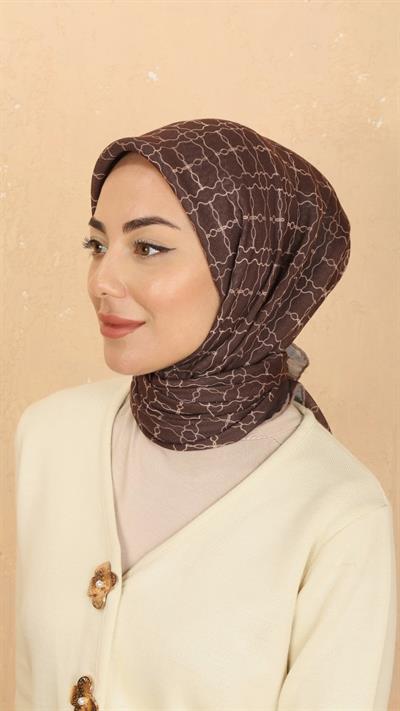 Locella Soft Pamuk Eşarp Kahve-8