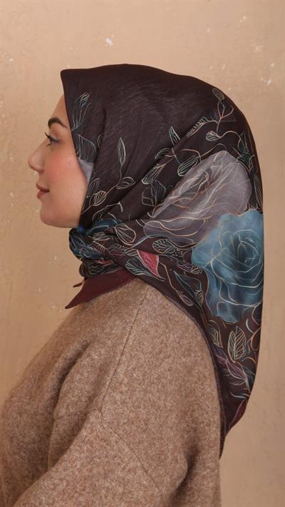 Locella Soft Pamuk Eşarp Kahve