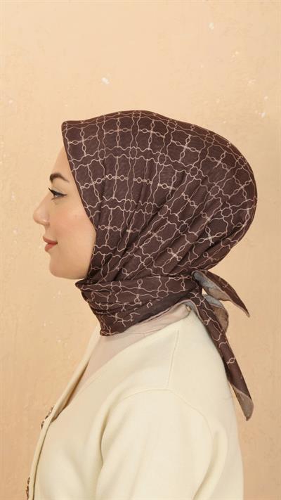Locella Soft Pamuk Eşarp Kahve-8
