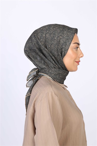 Locella Soft Pamuk Eşarp Siyah Vizon