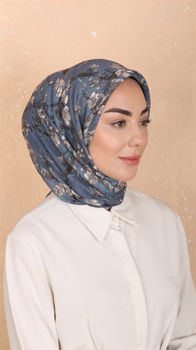 Locella Soft Pamuk Eşarp Mavi