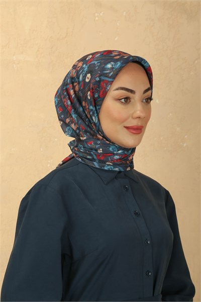 Locella Soft Pamuk Eşarp Lacivert