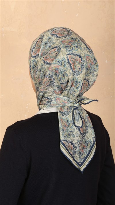 Locella Soft Pamuk Eşarp Mavi