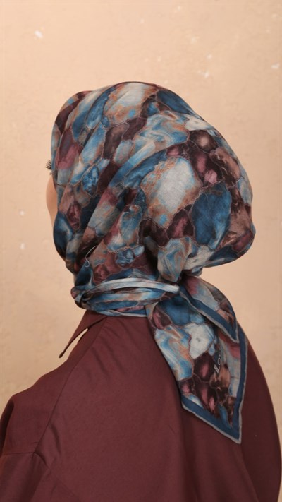 Locella Soft Pamuk Eşarp Mavi