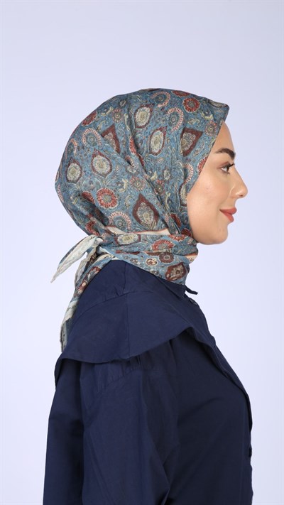Locella Soft Pamuk Eşarp Mavi