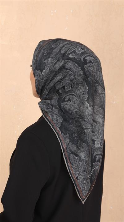 Locella Soft Pamuk Eşarp Siyah-15