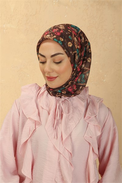 Locella Soft Pamuk Eşarp Koyu Kahve