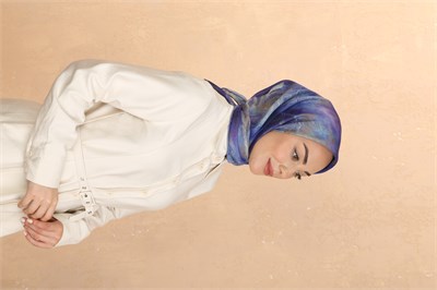 Locella Soft Pamuk Eşarp Mavi-Mor