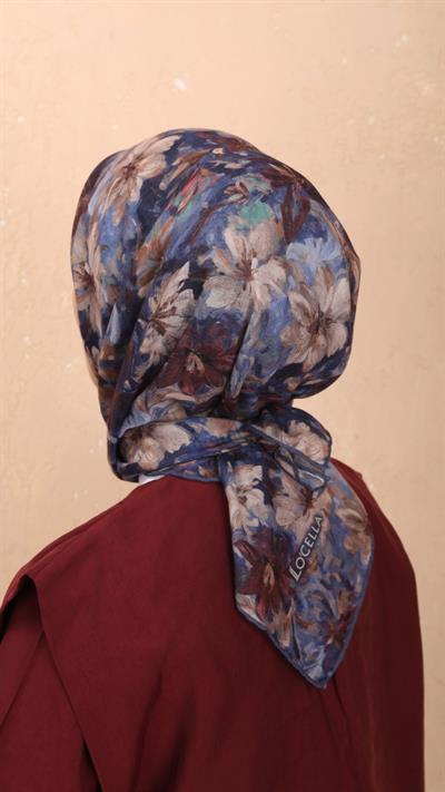 Locella Soft Pamuk Eşarp Lacivert