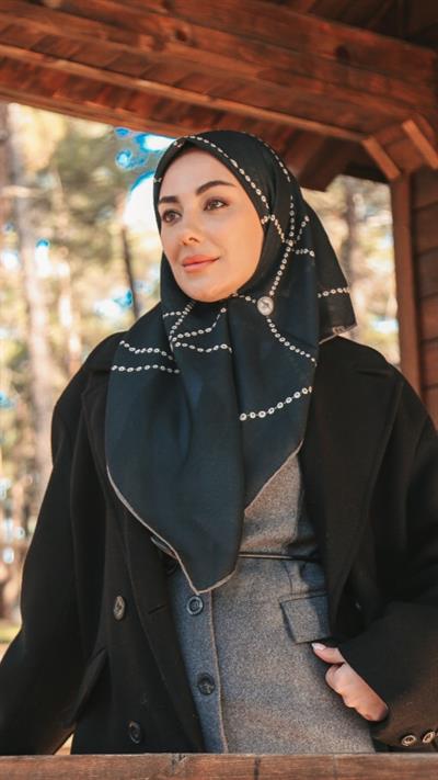 Locella Soft Pamuk Eşarp Siyah