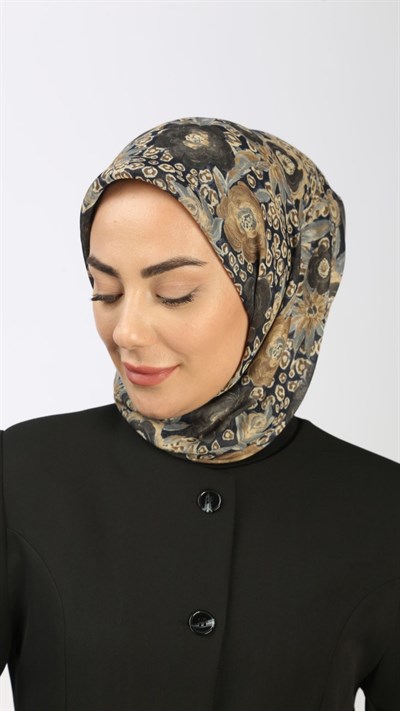 Locella Soft Pamuk Eşarp Lacivert Füme