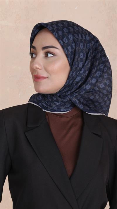 Locella Soft Pamuk Eşarp Lacivert-4