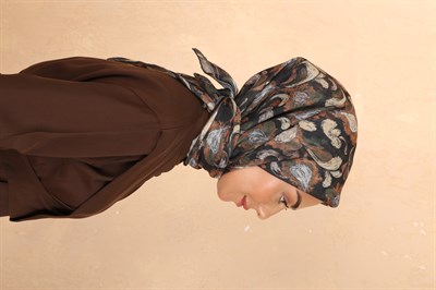 Locella Soft Pamuk Eşarp Siyah Kahverengi