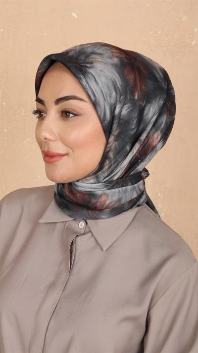 Locella Soft Pamuk Eşarp Siyah Kahve-9