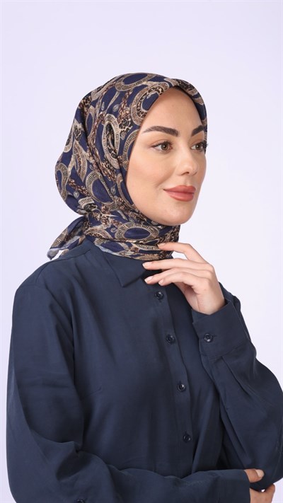 Locella Soft Pamuk Eşarp Lacivert