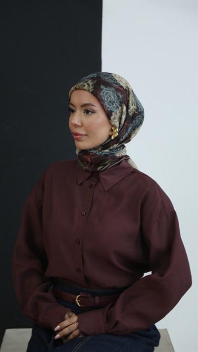Locella Soft Pamuk Eşarp Bordo