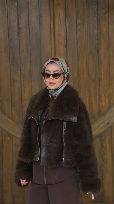 Locella Soft Pamuk Eşarp Koyu Krem