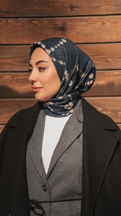 Locella Soft Pamuk Eşarp Lacivert