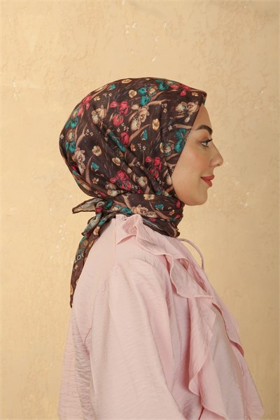 Locella Soft Pamuk Eşarp Koyu Kahve