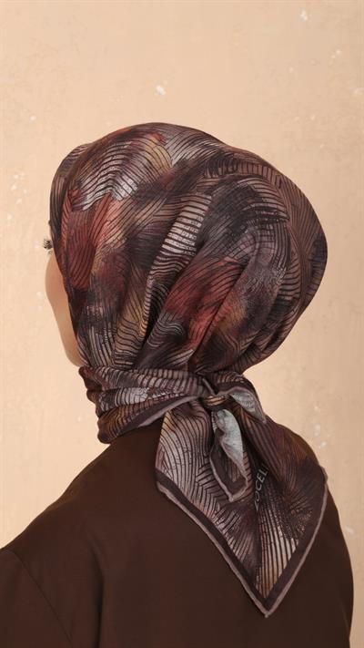 Locella Soft Pamuk Eşarp Kahve-2