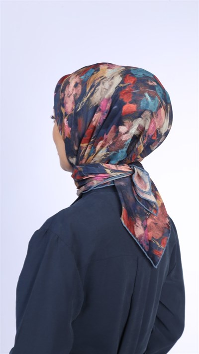 Locella Soft Pamuk Eşarp Lacivert