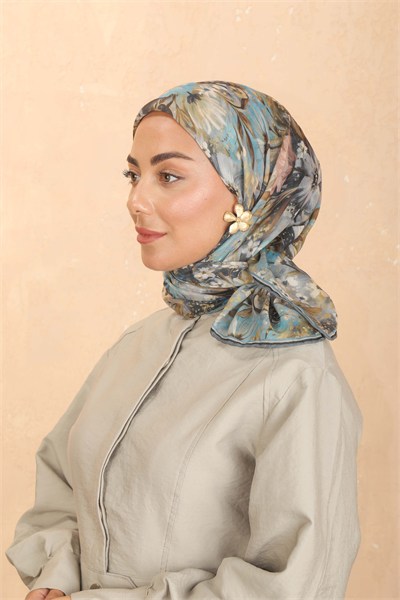 Locella Soft Pamuk Eşarp Mavi