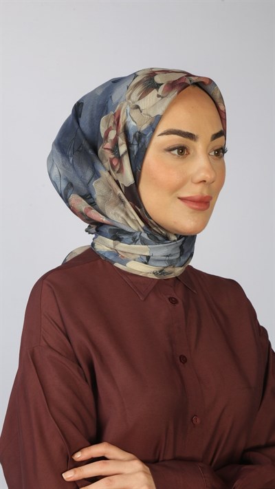 Locella Soft Pamuk Eşarp Mavi