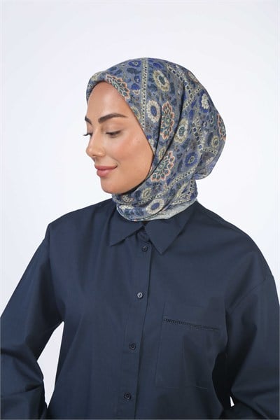 Locella Soft Pamuk Eşarp Mavi