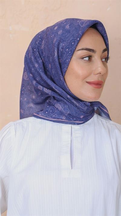 Locella Soft Pamuk Eşarp Koyu Mavi-5