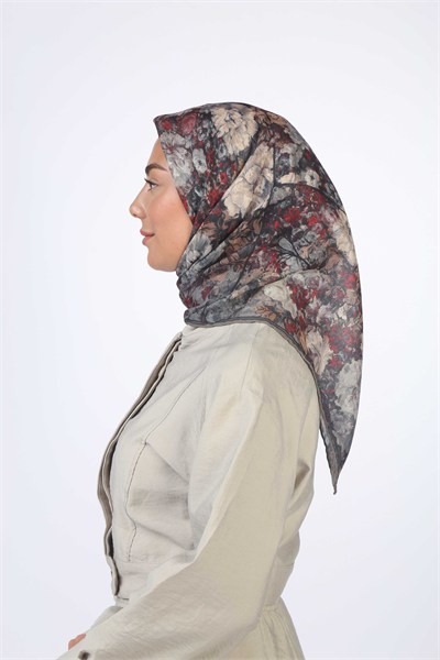 Locella Soft Pamuk Eşarp Siyah Kırmızı