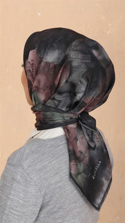 Locella Soft Pamuk Eşarp Siyah Gri