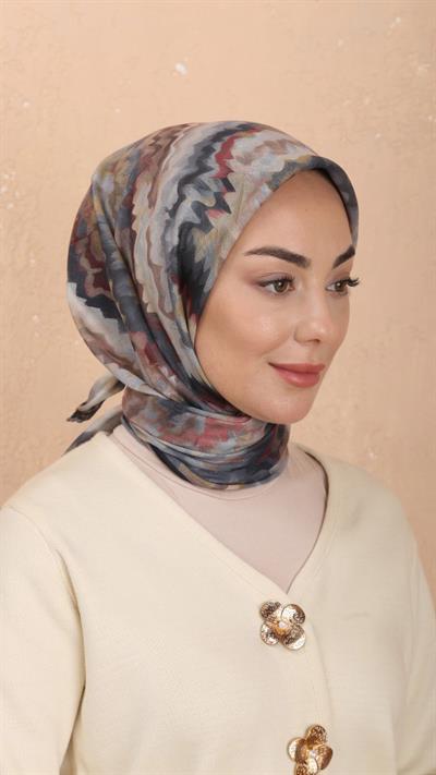 Locella Soft Pamuk Eşarp Siyah Vişne