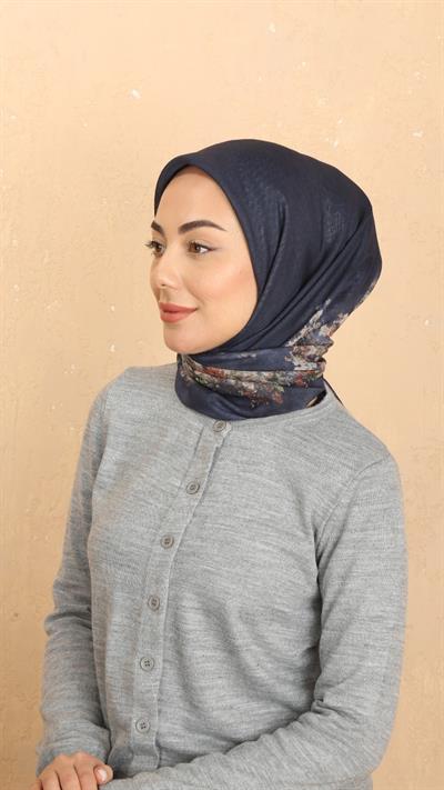 Locella Soft Pamuk Eşarp Lacivert