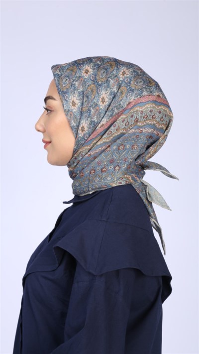 Locella Soft Pamuk Eşarp Mavi