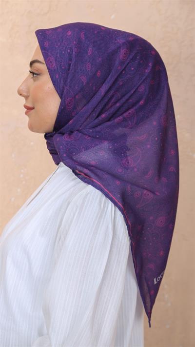 Locella Soft Pamuk Eşarp Mor-4