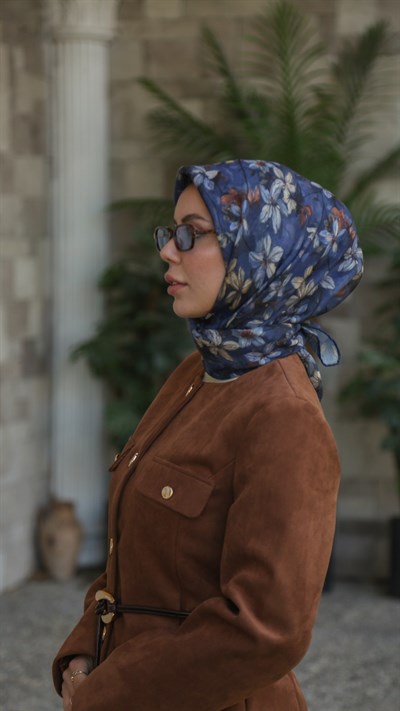 Locella Soft Pamuk Eşarp Lacivert