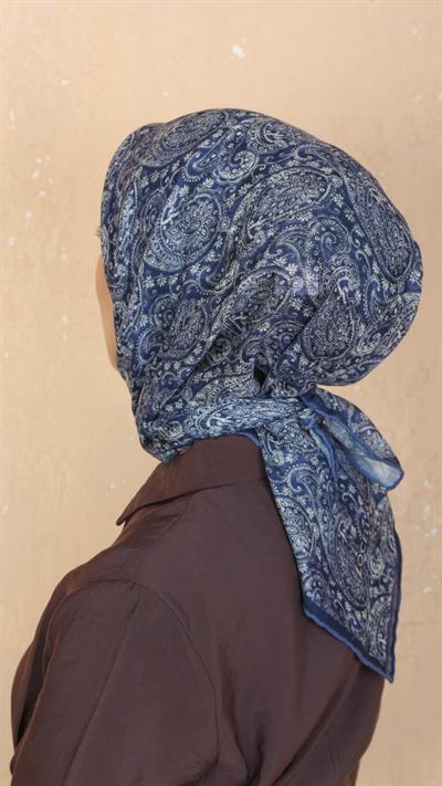 Locella Soft Pamuk Eşarp Lacivert