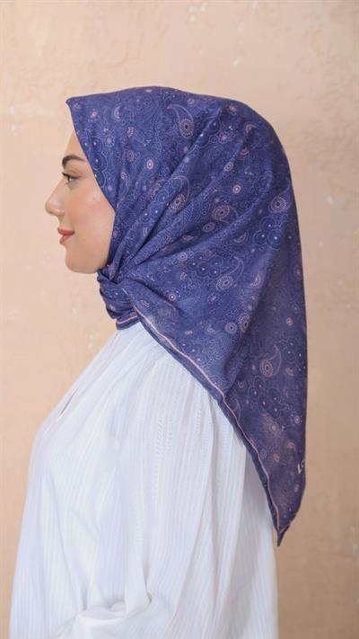 Locella Soft Pamuk Eşarp Koyu Mavi-5