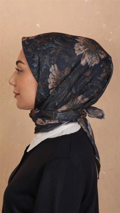 Locella Soft Pamuk Eşarp Lacivert